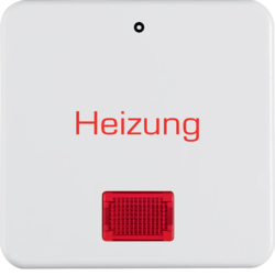 156909 Rocker with imprint "Heizung - 0" red lens,  Splash-protected flush-mounted IP44, polar white glossy