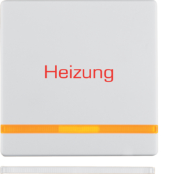 16216069 Rocker with imprint "Heizung " orange lens,  polar white velvety