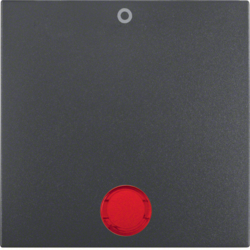 16241606 Rocker with imprint "0" red lens,  Berker S.1/B.3/B.7, anthracite,  matt
