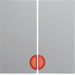 16271909 Wippe 2fach mit roter Linse,  Berker S.1/B.3/B.7, polarweiß matt