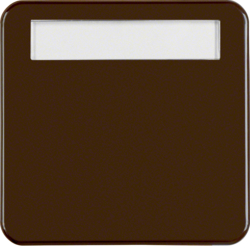 162901 Rocker with labelling field,  Splash-protected flush-mounted IP44, brown glossy