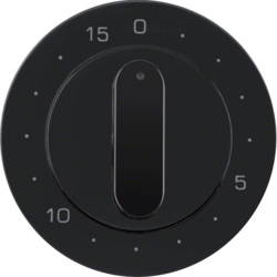 16322045 Centre plate for mechanical timer Berker R.1/R.3/R.8, black glossy