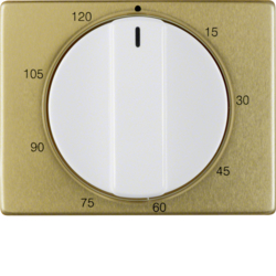 16350102 Centre plate for mechanical timer Berker Arsys,  gold/polar white,  matt/glossy,  aluminium anodised