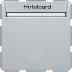 16408984 Relay switch with centre plate for hotel card Berker S.1/B.3/B.7, aluminium matt