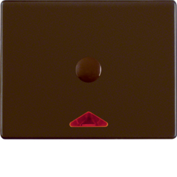 16410001 Centre plate with imprint for push-button for hotel card with red lens,  Berker Arsys,  brown glossy