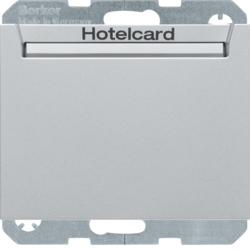 16417134 Relay switch with centre plate for hotel card Berker K.5, aluminium matt