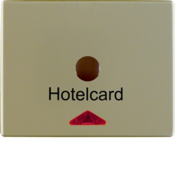 16419011 Zentralstück mit Aufdruck für Taster Hotelcard mit roter Linse,  Berker Arsys,  hellbronze matt,  lackiert