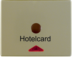 16419011 Centre plate with imprint for push-button for hotel card with red lens,  Berker Arsys,  light bronze matt,  lacquered