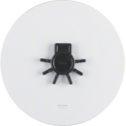 16512049 Rocker for accessible construction with tactile symbol for light,  with clear lens,  Berker R.1/R.3/R.8, polar white glossy