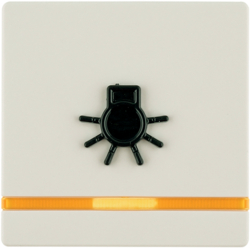 16516042 Rocker for accessible construction with tactile symbol for light,  orange lens,  Berker Q.1/Q.3/Q.7/Q.9