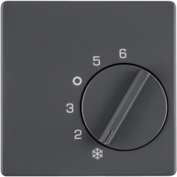 16706086 Centre plate for thermostat with setting knob,  Berker Q.1/Q.3/Q.7/Q.9, anthracite velvety,  lacquered