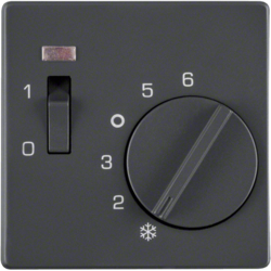 16716086 Centre plate for thermostat pivoted,  Setting knob,  Berker Q.1/Q.3/Q.7/Q.9, anthracite velvety,  lacquered