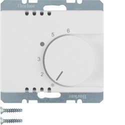 20260069 Thermostat,  change-over contact,  with centre plate Berker Arsys,  polar white glossy