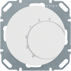 20262089 Thermostat,  change-over contact,  with centre plate Berker R.1/R.3/R.8, polar white glossy