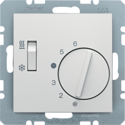 20291909 Thermostat,  change-over heating/cooling switch Berker S.1/B.3/B.7, polar white matt