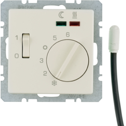 20346082 Thermostat,  NO contact,  with centre plate,  for underfloor heating with rocker switch,  external temperature sensor
