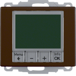 20440001 Thermostat,  NO contact,  with centre plate Time-controlled,  Berker Arsys,  brown glossy