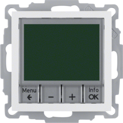 20448989 Thermostat,  NO contact,  with centre plate Time-controlled,  Berker S.1/B.3/B.7, polar white glossy