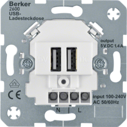 BERKER USB-Ladesteckdose A-C 12V