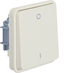 30423512 On/off switch insert 2pole with rocker and imprint "0" und "1" surface-mounted/flush-mounted Berker W.1, polar white matt