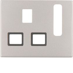 3313077004 Centre plate for socket outlets,  British Standard,  can be switched off Berker K.5, stainless steel matt,  lacquered