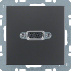 3315406086 VGA socket outlet Berker Q.1/Q.3/Q.7/Q.9, anthracite velvety,  lacquered