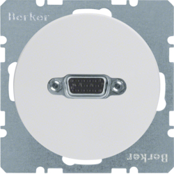 3315412089 VGA socket outlet with screw-in lift terminals,  Berker R.1/R.3/R.8, polar white glossy