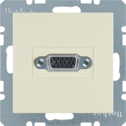 3315418982 VGA socket outlet with screw-in lift terminals,  Berker S.1/B.3/B.7, white glossy