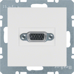 3315418989 VGA socket outlet with screw-in lift terminals,  Berker S.1/B.3/B.7, polar white glossy