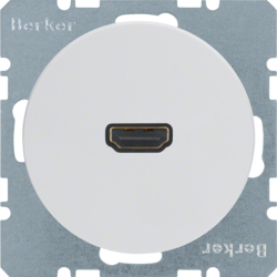 3315422089 High definition socket outlet Berker R.1/R.3/R.8, polar white glossy