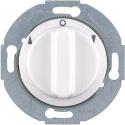 3812 Rotary switch for blinds 2pole with centre plate Rotary knobs,  Serie 1930/Glas,  polar white glossy