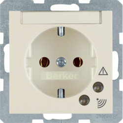 41088982 SCHUKO socket outlet with overvoltage protection with labelling field,  Screw terminals,  Berker S.1/B.3/B.7, white glossy