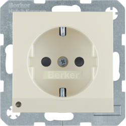 41098982 SCHUKO socket outlet with LED orientation light enhanced contact protection,  Screw-in lift terminals,  Berker S.1/B.3/B.7, white glossy