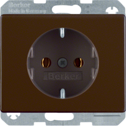 41150001 SCHUKO socket outlet with screw-in lift terminals,  Berker Arsys,  brown glossy