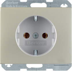 41157004 SCHUKO socket outlet with screw-in lift terminals,  Berker K.5, stainless steel,  metal matt finish
