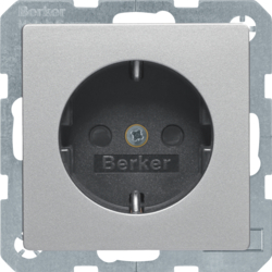 41236084 SCHUKO socket outlet with enhanced touch protection,  Screw-in lift terminals,  Berker Q.1/Q.3/Q.7/Q.9