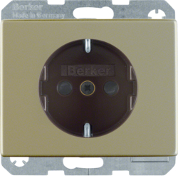 41340001 SCHUKO socket outlet with enhanced touch protection,  Screw-in lift terminals,  Berker Arsys,  light bronze matt,  aluminium lacquered
