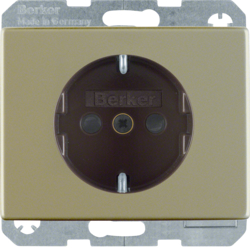 41340001 SCHUKO socket outlet with enhanced touch protection,  Screw-in lift terminals,  Berker Arsys,  light bronze matt,  aluminium lacquered