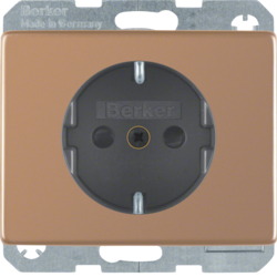 41350007 SCHUKO socket outlet with enhanced touch protection,  Screw-in lift terminals,  Berker Arsys Kupfer Med,  copper,  natural metal