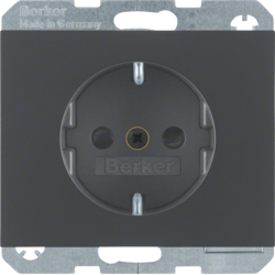 41357006 SCHUKO socket outlet with enhanced touch protection,  Screw-in lift terminals,  Berker K.1, anthracite matt,  lacquered