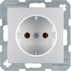41431404 SCHUKO socket outlet Screw-in lift terminals,  Berker S.1/B.3/B.7, aluminium,  matt,  lacquered