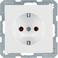 41436089 SCHUKO socket outlet with screw-in lift terminals,  Berker Q.1/Q.3/Q.7/Q.9, polar white velvety
