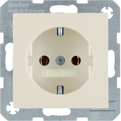41438982 SCHUKO socket outlet with screw-in lift terminals,  Berker S.1/B.3/B.7, white glossy