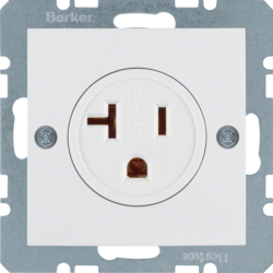 41688989 Socket outlet with earthing contact USA/CANADA NEMA 5-20 R with screw terminals,  Berker S.1/B.3/B.7, polar white glossy
