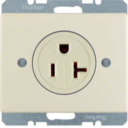 41690002 Socket outlet with earthing contact USA/CANADA NEMA 5-20 R with screw terminals,  Berker Arsys,  white glossy