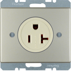 41699004 Socket outlet with earthing contact USA/CANADA NEMA 5-20 R with screw terminals,  Berker Arsys,  stainless steel matt,  lacquered
