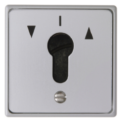 4449 Push-button for blinds 1pole flush-mounted for lock cylinder with neutral-position,  Die-Cast IP44