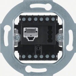 458805 FCC/TAE socket outlet 8(6)pole/6 F + N cat.3 Communication technology,  black matt