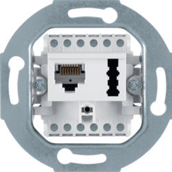 458809 FCC/TAE socket outlet 8(6)pole/6 F + N cat.3 Communication technology,  polar white matt