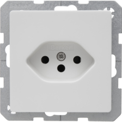 47136099 Socket outlet with earthing contact,  SWITZERLAND,  type 13 with enhanced touch protection,  Plug-in terminals,  Berker Q.1/Q.3/Q.7/Q.9